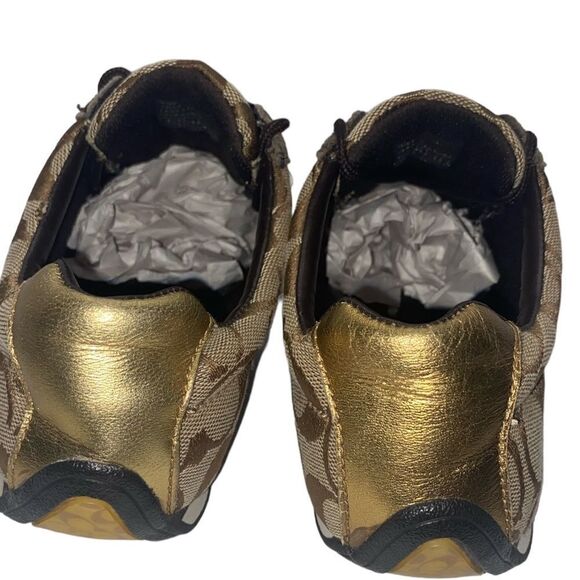 COACH JAYME Wm’s Sz 6 Brown Suede Trim Tan Signature C Fabric Sneaker Shoes - Picture 4 of 8